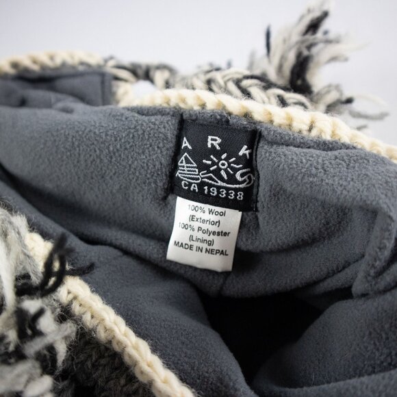 Ark Wool Mohawk Punk Knit Earflap Toque Made in Nepal - Picture 6 of 6
